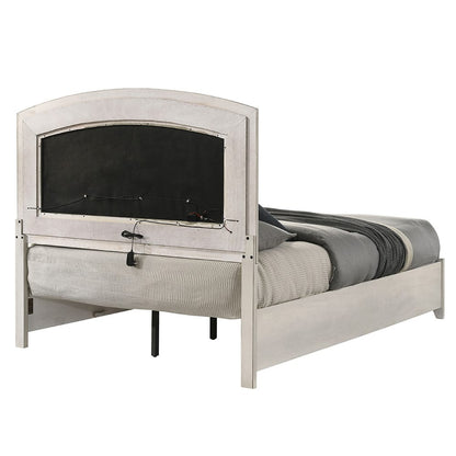 ACME Furniture - Ramondi - EK Bed w/Storage & LED - Antique White  - BD05281EK view 4