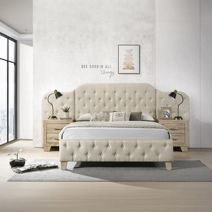 ACME Furniture - Ranallo Queen Bed - Beige Linen - BD01778Q view 6