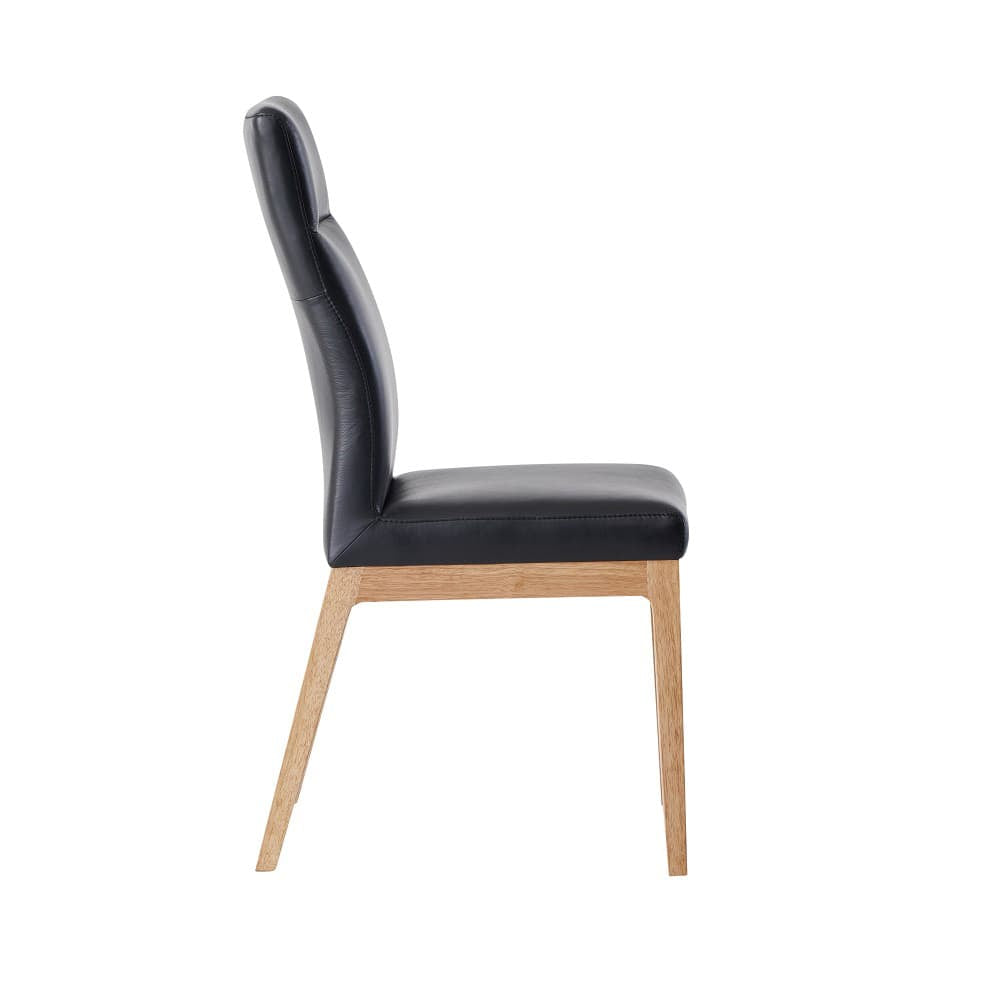 ACME Furniture - Raquan - Side Chair (Set of 2) - Black Leather & Walnut  - DN02398A view 3