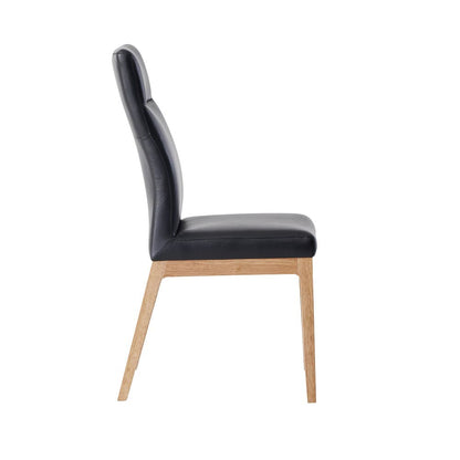ACME Furniture - Raquan - Side Chair (Set of 2) - Black Leather & Walnut  - DN02398A view 3