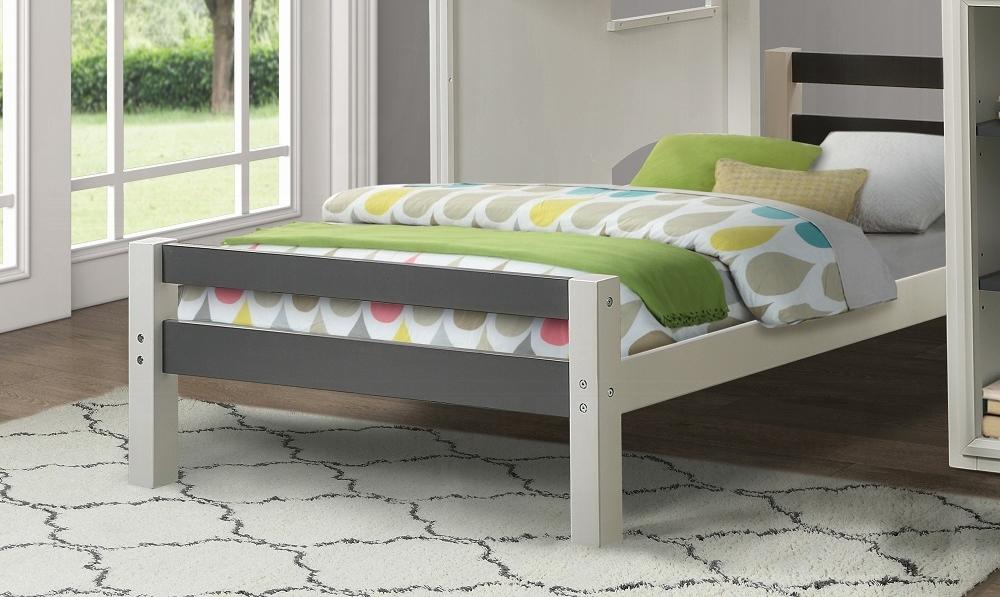 ACME Furniture - Ratana Twin Bed - White & Gray Finish - BD02053 veiw 1