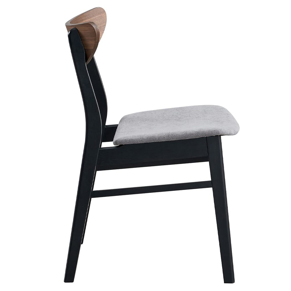 ACME Furniture - Rebi - Side Chair (Set of 2) - Gray Linen, Walnut & Black  - DN04181 view 3