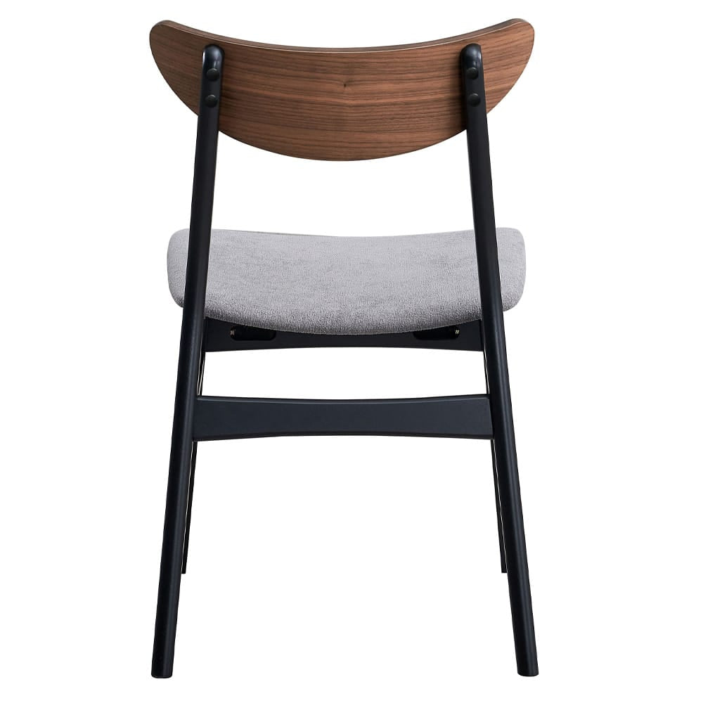 ACME Furniture - Rebi - Side Chair (Set of 2) - Gray Linen, Walnut & Black  - DN04181 view 4