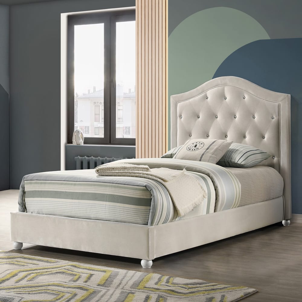 ACME Furniture - Reggie - Full Bed - Beige Fabric - BD04500F view 3