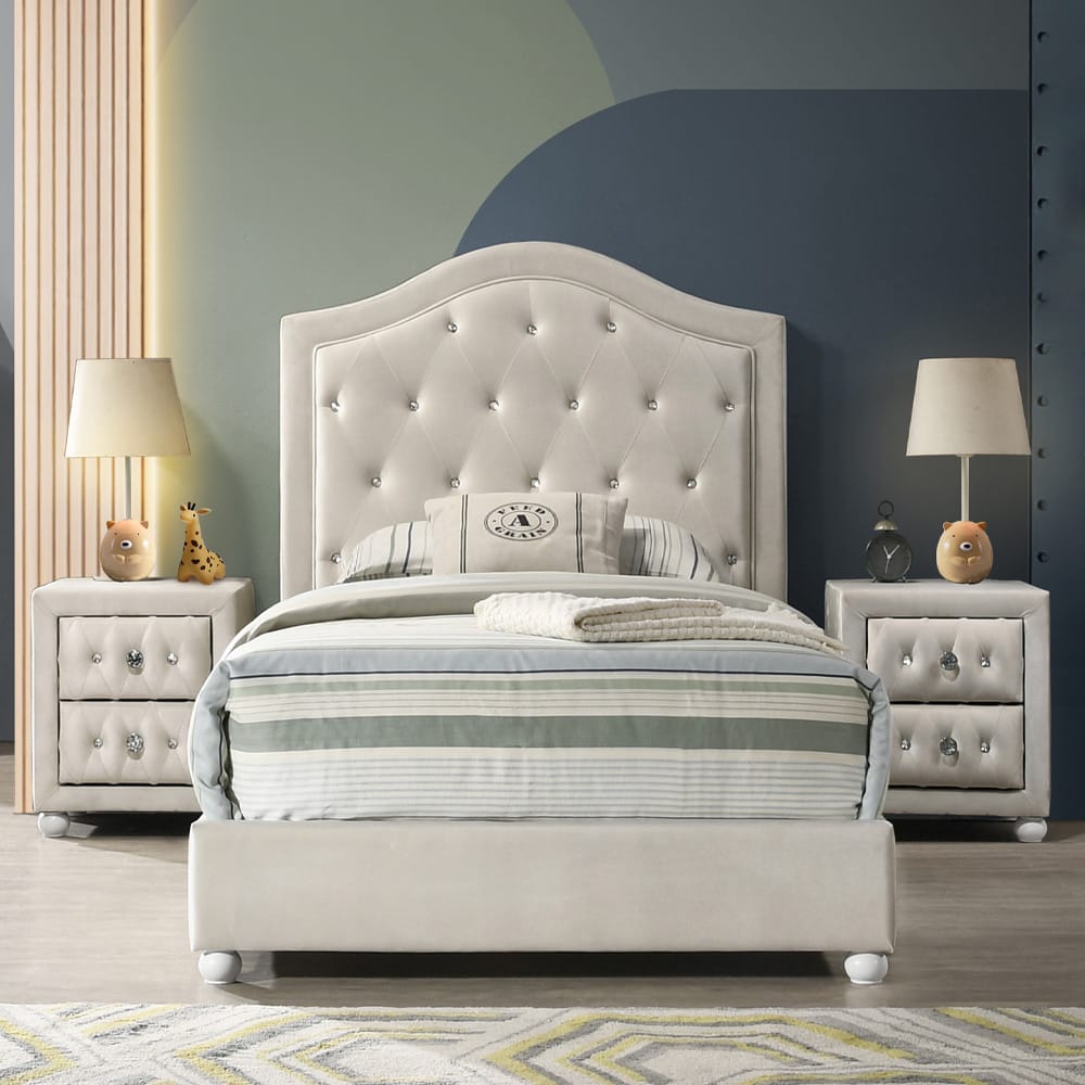 ACME Furniture - Reggie - Full Bed - Beige Fabric - BD04500F view 4