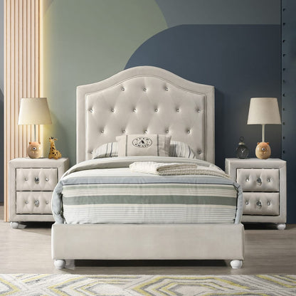 ACME Furniture - Reggie - Full Bed - Beige Fabric - BD04500F view 4