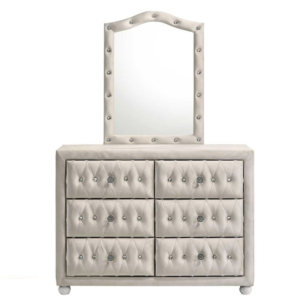 ACME Furniture - Reggie - Mirror - Beige Fabric - BD04504 view 4