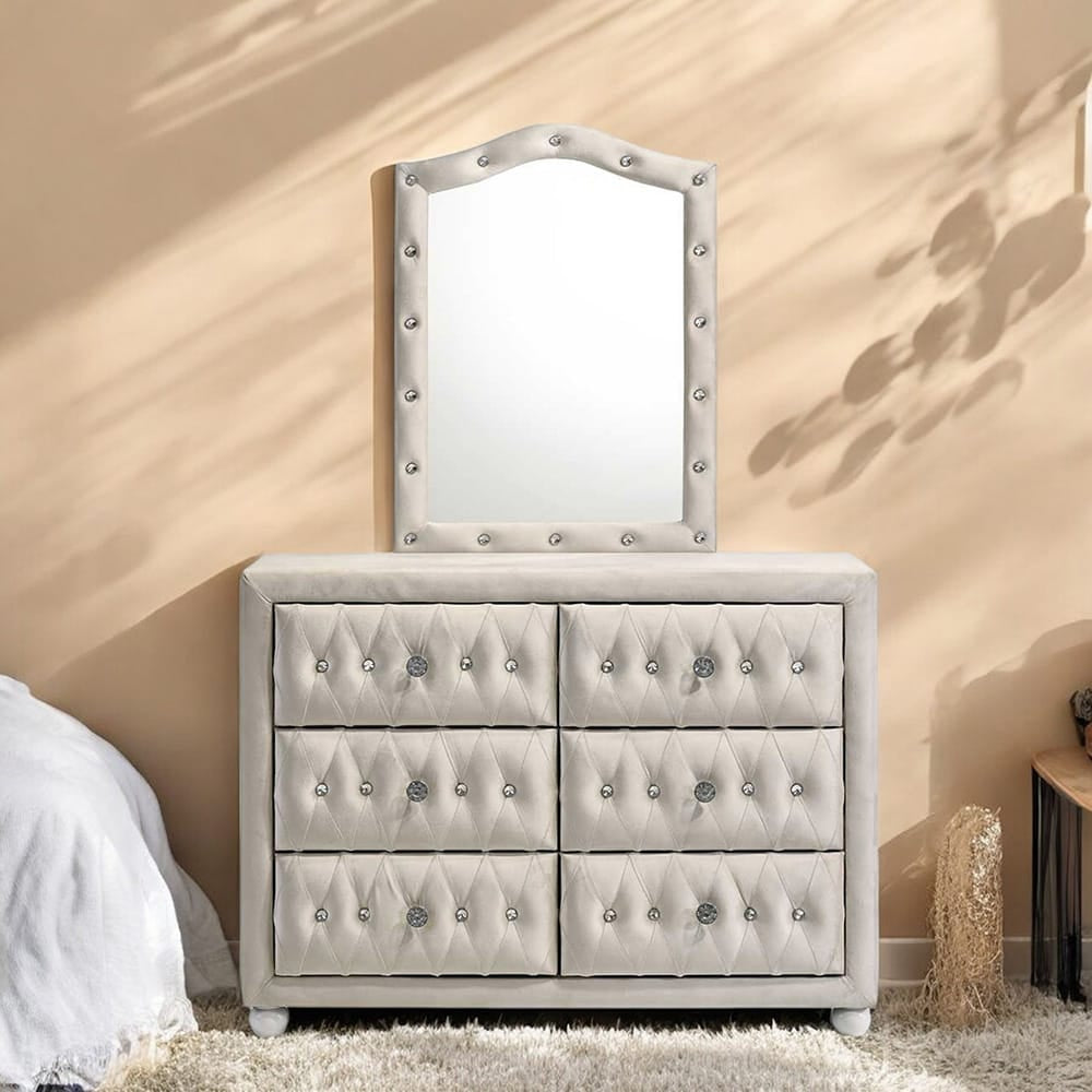 ACME Furniture - Reggie - Mirror - Beige Fabric - BD04504 view 5
