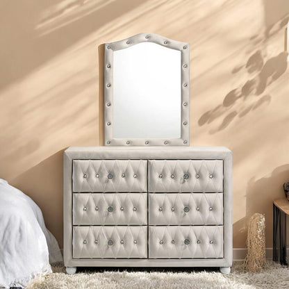 ACME Furniture - Reggie - Mirror - Beige Fabric - BD04504 view 5