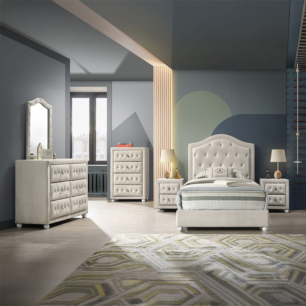 ACME Furniture - Reggie - Mirror - Beige Fabric - BD04504 view 8