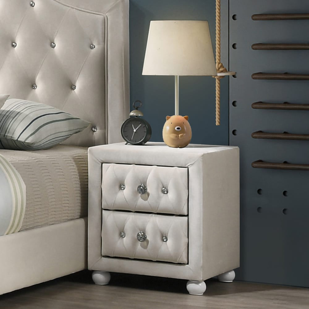ACME Furniture - Reggie - Nightstand - Beige Fabric - BD04503 view 3