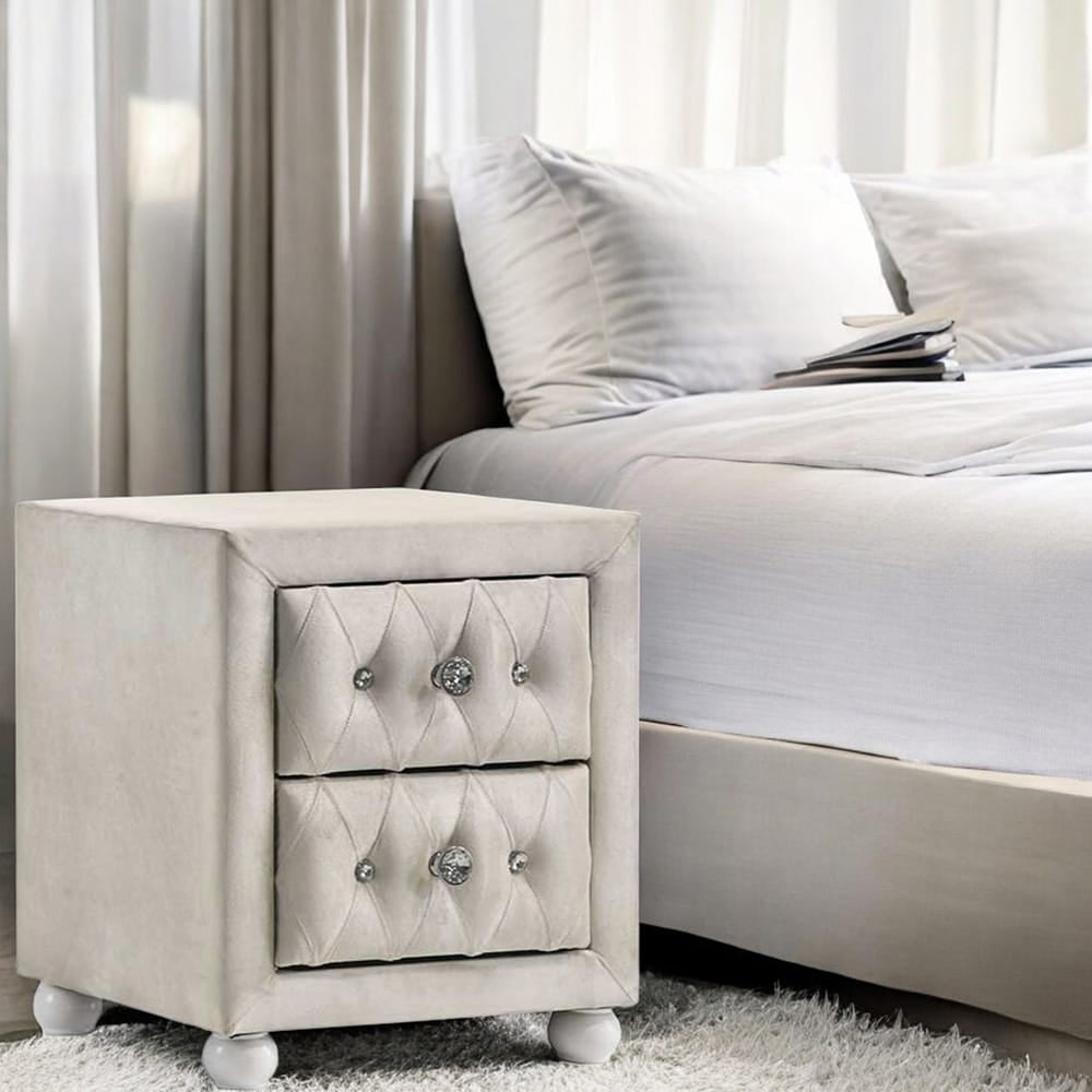 ACME Furniture - Reggie - Nightstand - Beige Fabric - BD04503 view 4