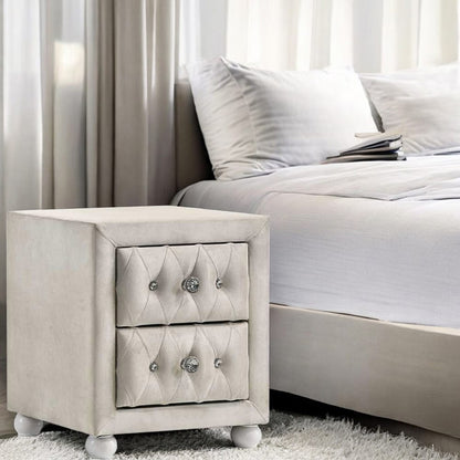 ACME Furniture - Reggie - Nightstand - Beige Fabric - BD04503 view 4