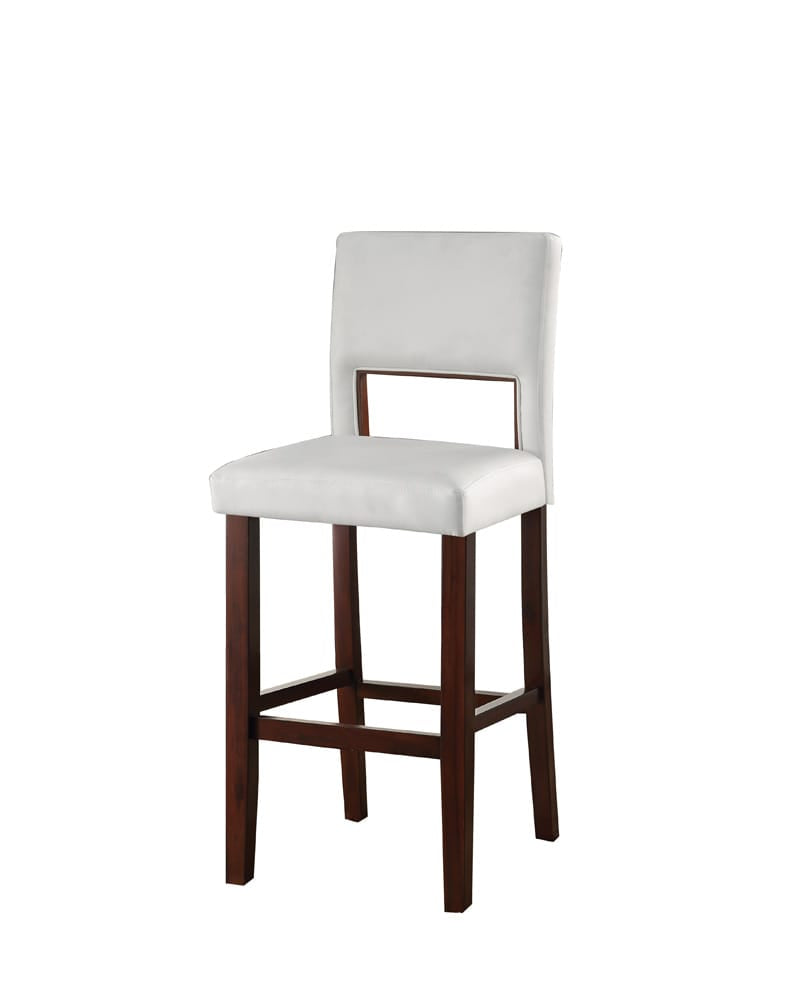 ACME Furniture - Reiko - Bar Chair - White PU & Espresso - 96610 view 1
