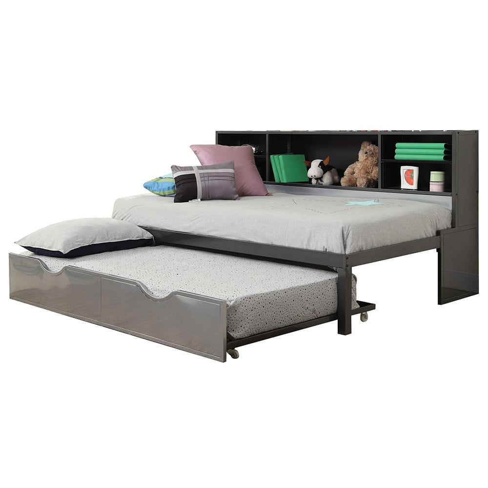ACME Furniture - Renell - Twin Bed w/Trundle (Twin) & Storage - Black & Silver - 37225T view 1