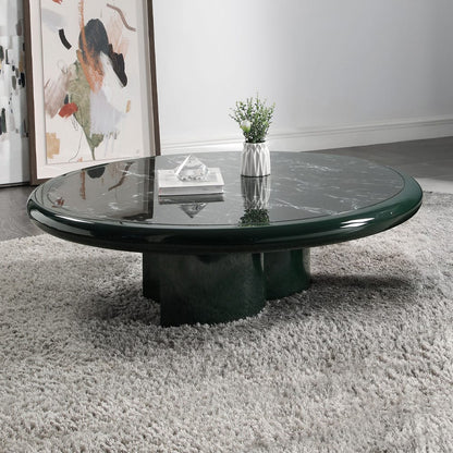 ACME Furniture - Ronald - Coffee Table - Marble Pattern Top, Dark Green & Brown High Gloss  - LV03895 view 4