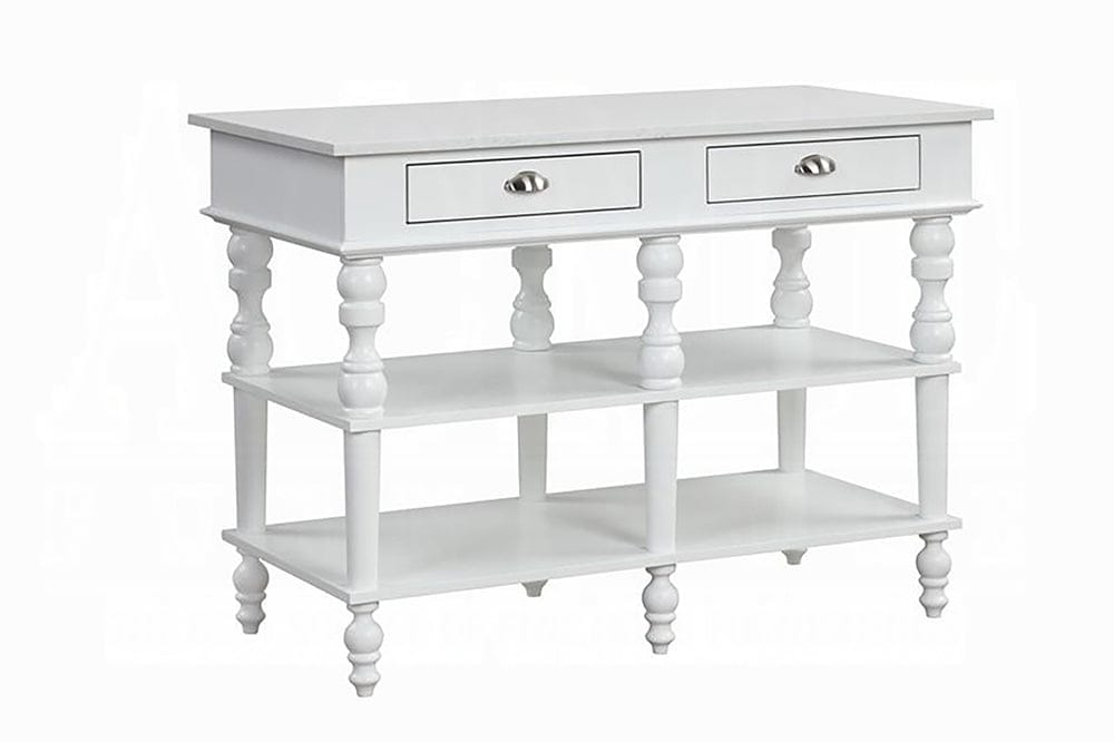 ACME Furniture - Rorratt Kitchen Island - Marble Top & White - AC00186 view 1