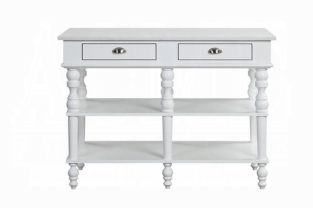 ACME Furniture - Rorratt Kitchen Island - Marble Top & White - AC00186 view 2