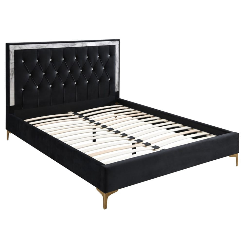 ACME Furniture - Rowan - Queen Bed - Black Fabric - 28990Q view 1