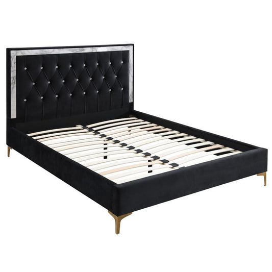 ACME Furniture - Rowan - Queen Bed - Black Fabric - 28990Q view 1