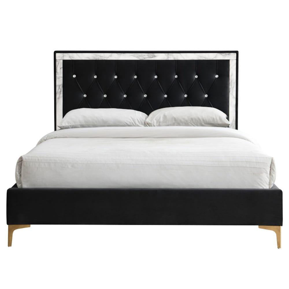 ACME Furniture - Rowan - Queen Bed - Black Fabric - 28990Q view 2