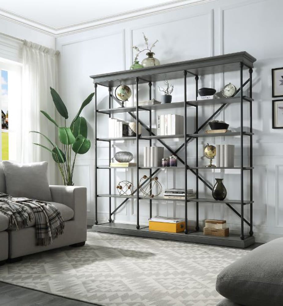 ACME Furniture - Rukia - Bookshelf - Gray & Black Finish - 93038 view 3