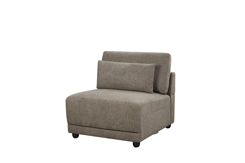 ACME Furniture - Rylie Modular - Armless Chair w/Pillow - Brown Linen - LV03152 veiw 2