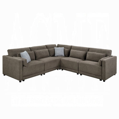 ACME Furniture - Rylie Modular - LF Chair w/3 Pillows - Brown Linen - LV03150 view 6