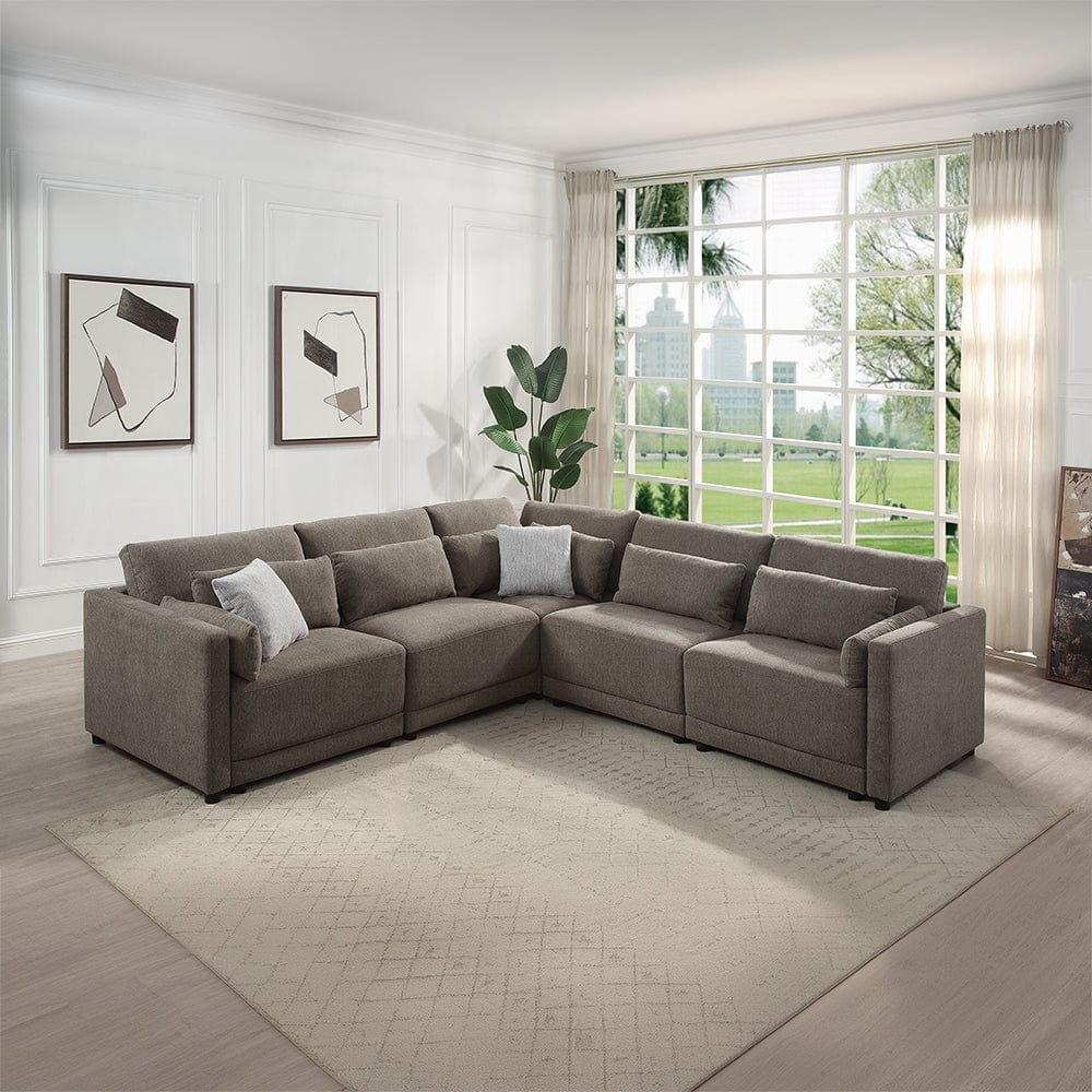 ACME Furniture - Rylie Modular - LF Chair w/3 Pillows - Brown Linen - LV03150 view 10