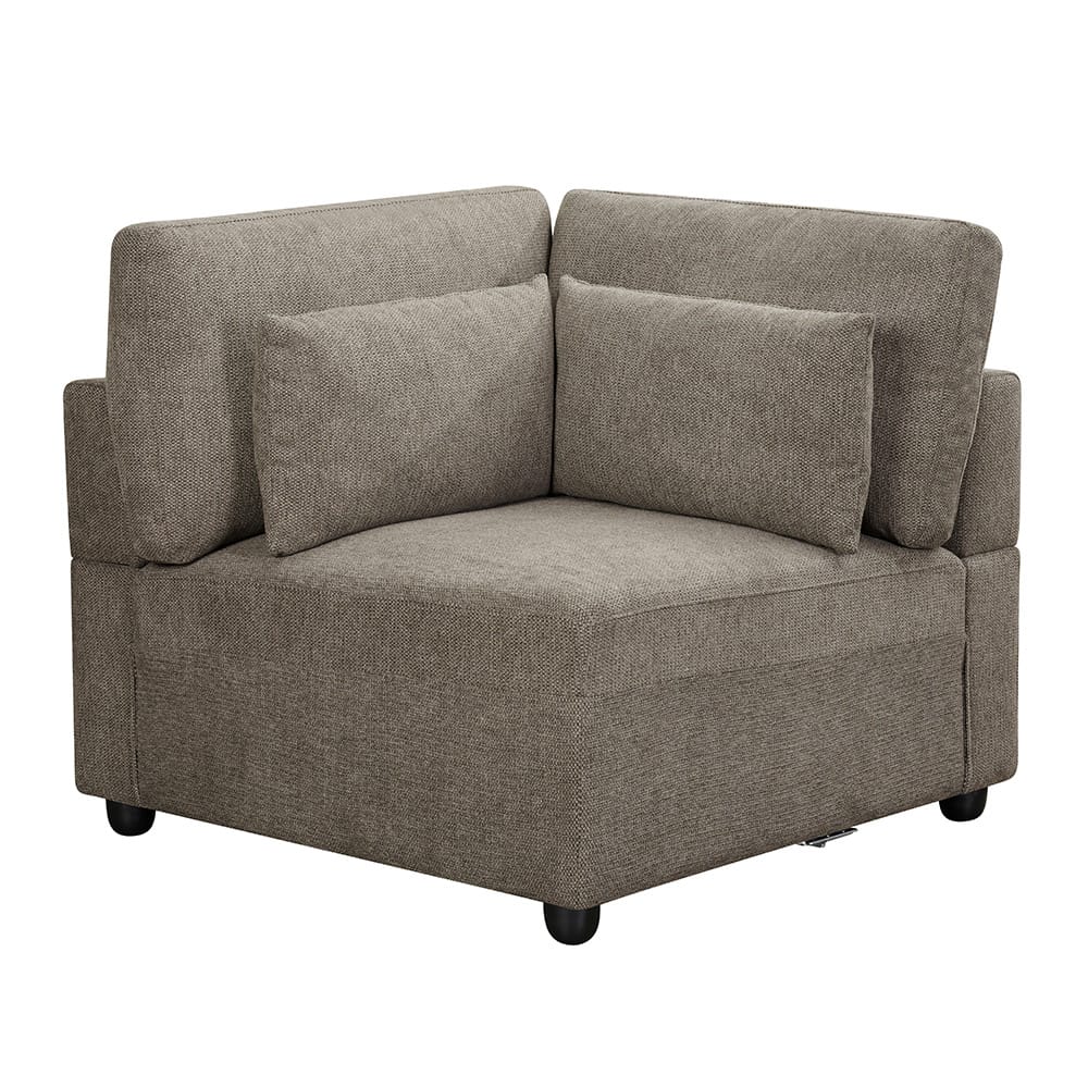 ACME Furniture - Rylie - Modular - Wedge w/3 Pillows - Brown Linen - LV03153 view 1