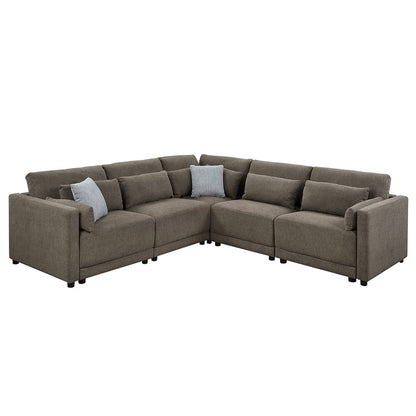 ACME Furniture - Rylie - Modular - Wedge w/3 Pillows - Brown Linen - LV03153 view 5