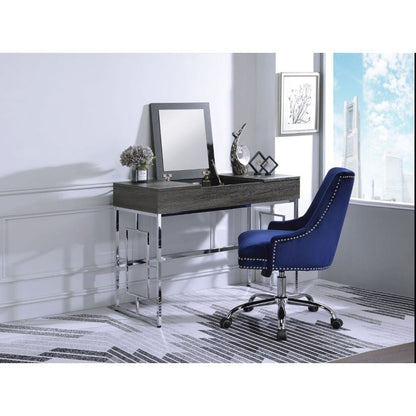 ACME Furniture - Saffron - Vanity Desk w/USB - Black Oak & Chrome - 90317 view 5