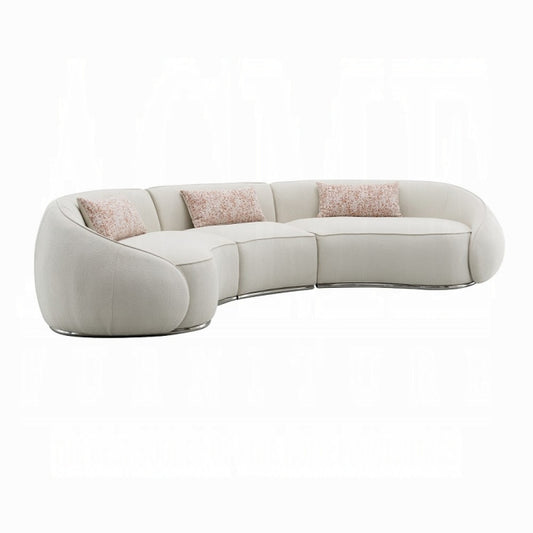 ACME Furniture - Sahara Sectional Sofa w/3 Pillows - Beige Boucle - LV03010 view 1