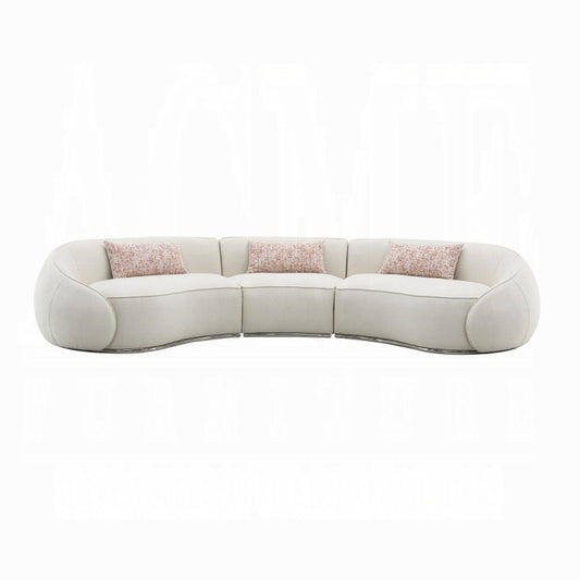 ACME Furniture - Sahara Sectional Sofa w/3 Pillows - Beige Boucle - LV03010 view 2