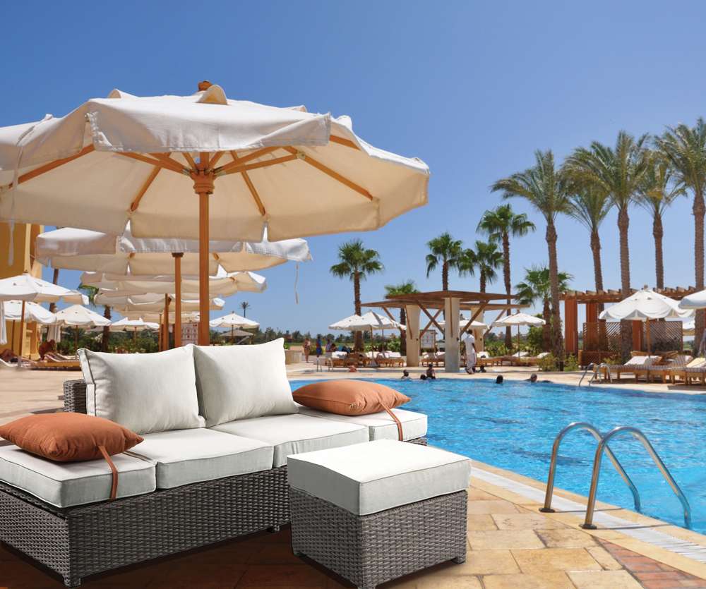 ACME Furniture - Salena Patio Sofa & Ottoman w/2 Pillows - 45015 veiw 1