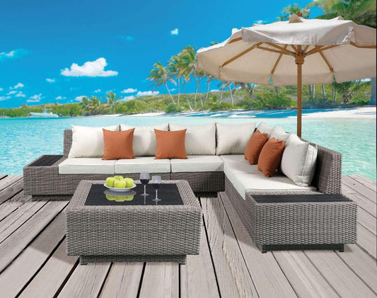 ACME Furniture - Salena Patio Sectional & Cocktail Table - 45020 veiw 1