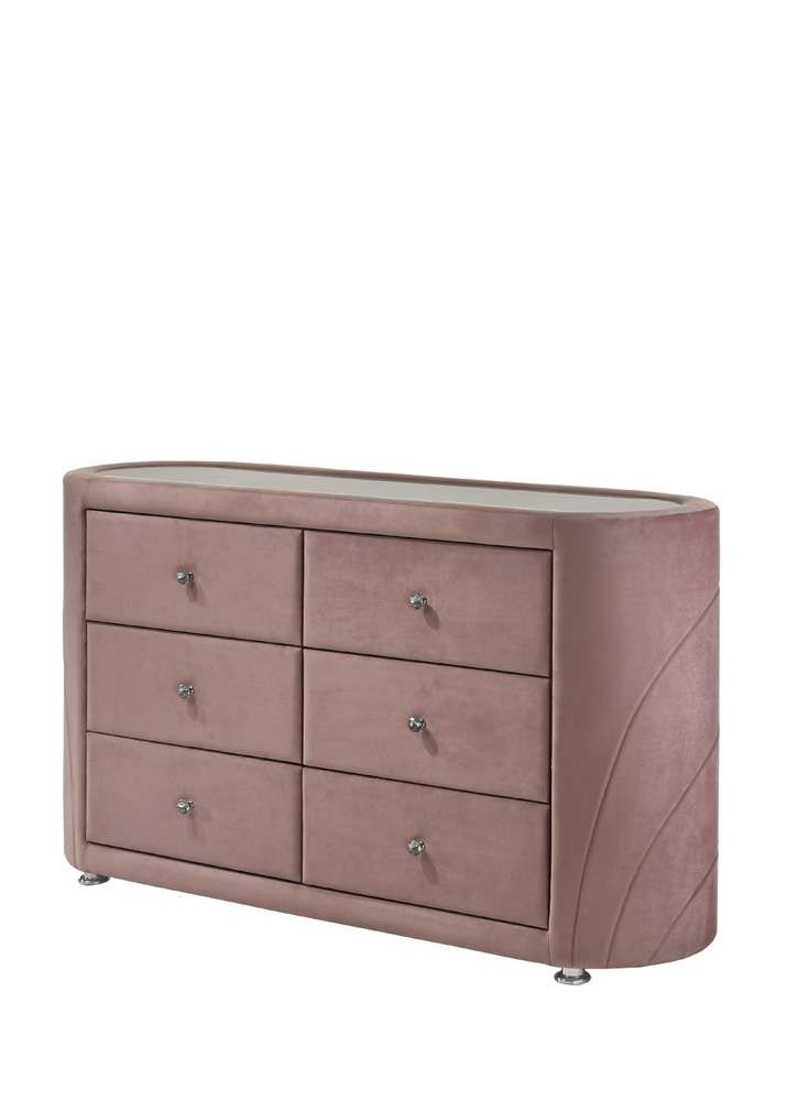 ACME Furniture - Salonia Dresser - Pink Velvet - BD01186 veiw 1