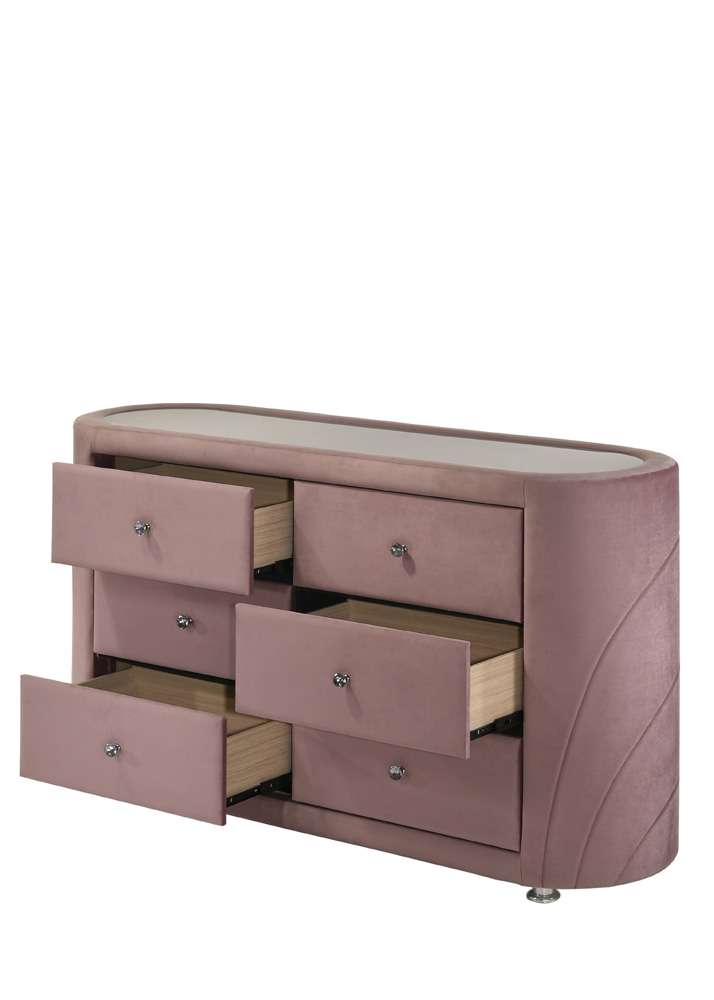 ACME Furniture - Salonia Dresser - Pink Velvet - BD01186 veiw 3