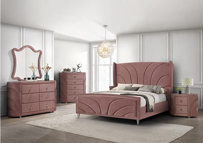 ACME Furniture - Salonia Eastern King Bed - Pink Velvet - BD01182EK veiw 6