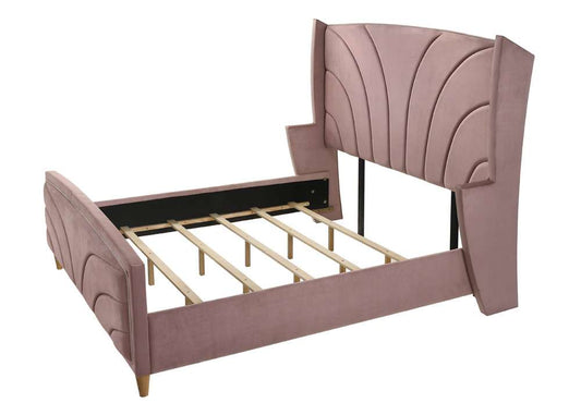 ACME Furniture - Salonia Eastern King Bed - Pink Velvet - BD01182EK veiw 1