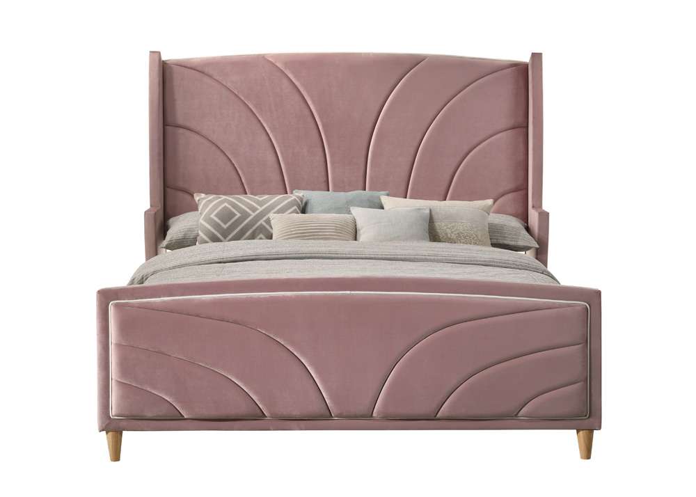 ACME Furniture - Salonia Eastern King Bed - Pink Velvet - BD01182EK veiw 2