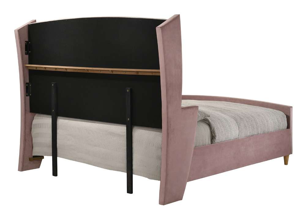 ACME Furniture - Salonia Eastern King Bed - Pink Velvet - BD01182EK veiw 4