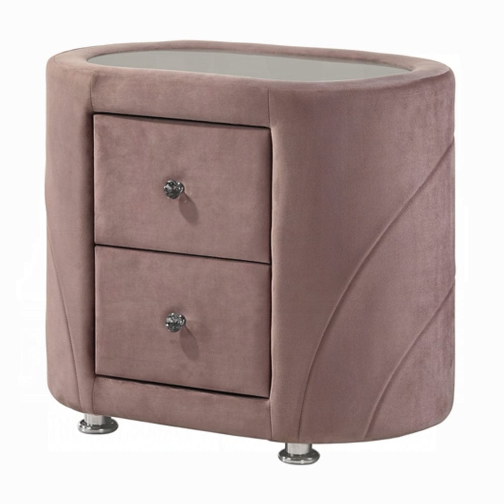 ACME Furniture - Salonia Nightstand - Pink Velvet - BD01184 view 1