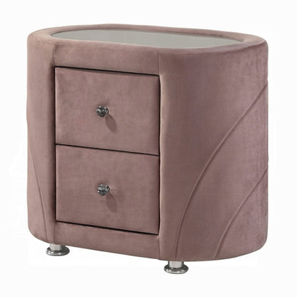ACME Furniture - Salonia Nightstand - Pink Velvet - BD01184 view 1