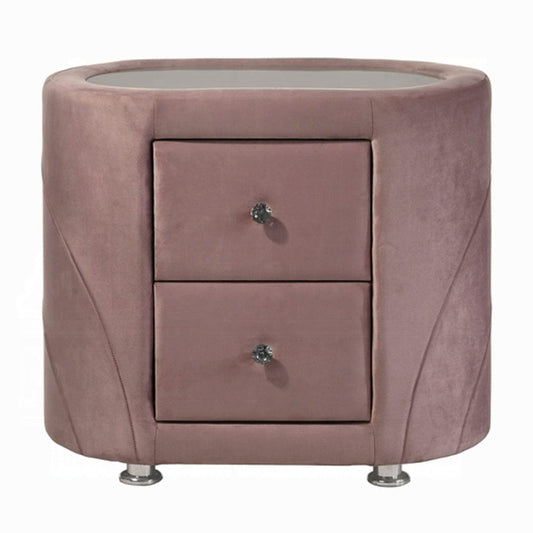 ACME Furniture - Salonia Nightstand - Pink Velvet - BD01184 view 2