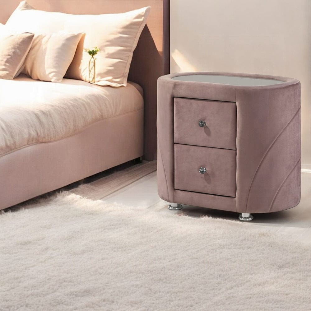 ACME Furniture - Salonia Nightstand - Pink Velvet - BD01184 view 6
