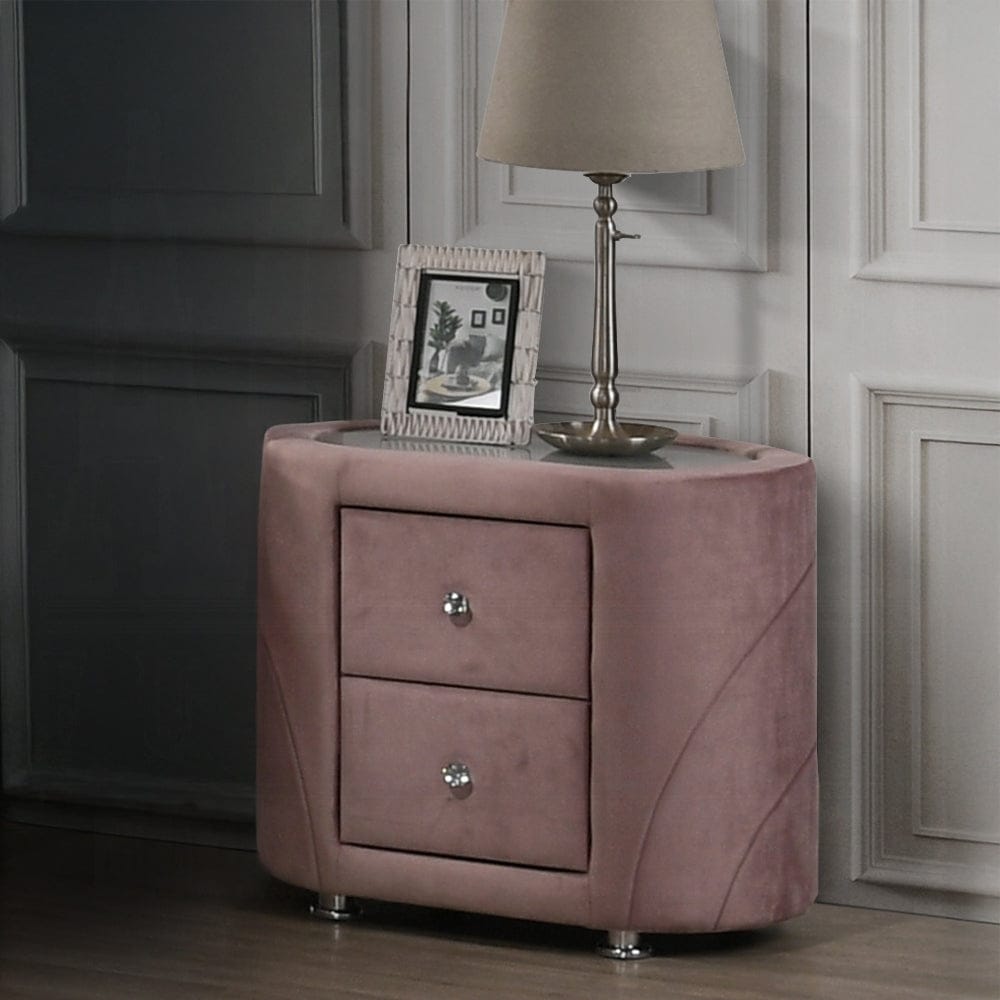 ACME Furniture - Salonia Nightstand - Pink Velvet - BD01184 view 7