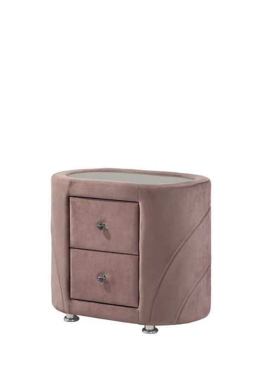 ACME Furniture - Salonia Nightstand - Pink Velvet - BD01184 veiw 1