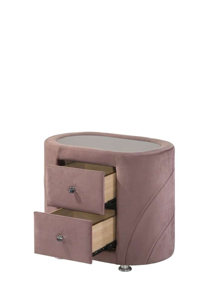 ACME Furniture - Salonia Nightstand - Pink Velvet - BD01184 veiw 6