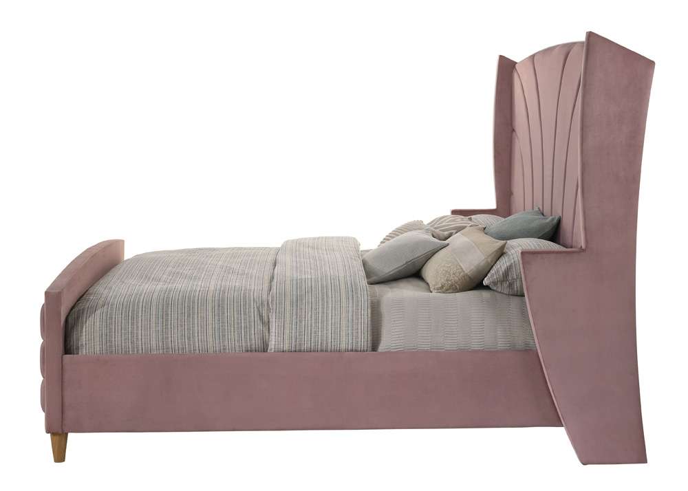 ACME Furniture - Salonia Queen Bed - Pink Velvet - BD01183Q view 3